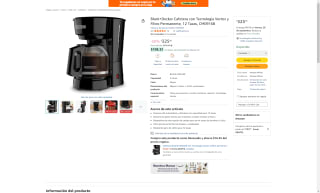 Cafetera 12 Tazas con Tecnología Vortex por $325 | Oferta Amazon