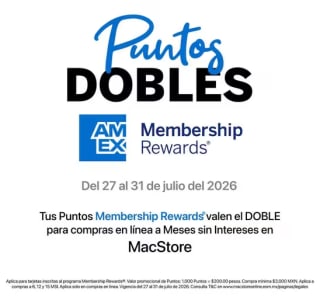 Puntos Membership Rewards que Valen el Doble en MacStore