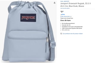 JanSport Drawsack Unisex Rugzak - Blue Dusk voor €9,80 bij Amazon