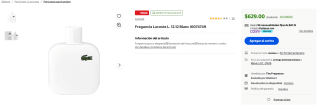 Perfume Lacoste L. 12.12 Blanc por $619 | Oferta Walmart