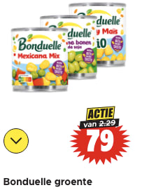 Alle Bonduelle groente voor €0,79 bij Dirk