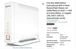 AVM FRITZ!BOX 4060 voor €189,99 bij Amazon