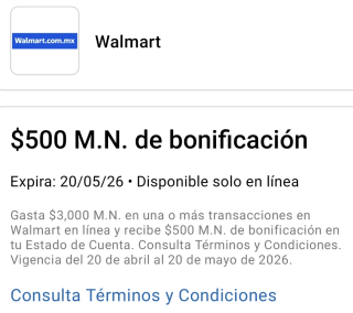 $500 de Descuento en Walmart | American Express