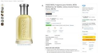 HUGO BOSS BOSS Bottled Eau de Toilette 200ml por $1,054 en Amazon