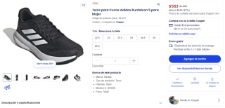 Tenis para Correr Adidas Runfalcon 5 para Mujer por $583 en Coppel