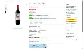 Vino Las Moras Malbec por $89 | Descuento Amazon
