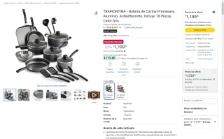 Batería de Cocina Tramontina 18 Piezas por $1,199 | Oferta Amazon