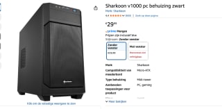 Micro ATX Midtower Case Sharkoon V1000 Black voor €29,99 bij Amazon