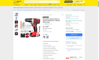 Kit Taladro Inalámbrico 2 Baterías por $299 | Oferta Mercado Libre