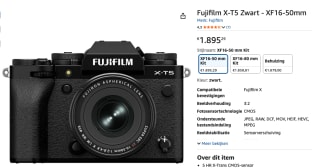 Fujifilm X-T5 + XF16-50 Black voor €1.895,29 bij Amazon