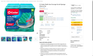 Pack 6 Esponjas O-Cedar Scrunge Doble Cara por $193 | Amazon