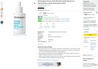 Neutrogena Serum Anti-Manchas 30ml por $195 | Oferta Amazon