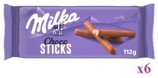 6 packs de Milka Choco Sticks Palitos de Galleta 112g por 6.42€