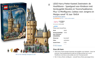 LEGO® Harry Potter™ Kasteel Zweinstein™: de Hoofdtoren voor €159,54 bij Amazon