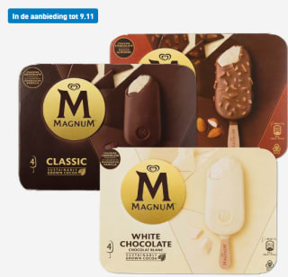 4-pack Magnum Classic, wit of almond voor €2,29 bij de Aldi
