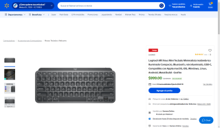 Logitech MX Keys Mini Teclado Inalámbrico por $999 | Oferta Walmart
