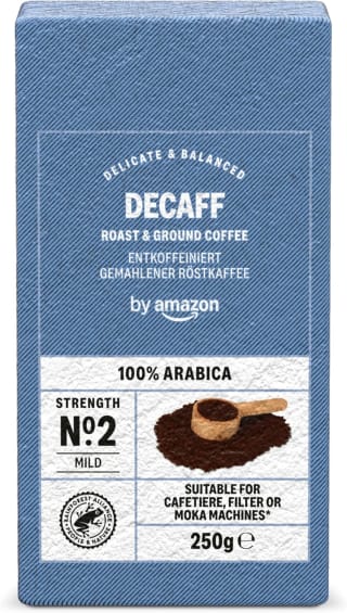 by Amazon Descafeinado Café Molido De Tueste Natural 100% Arábica, 250g por 2.61€