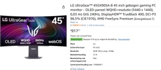 LG 45GX90SA-B computer monitor 114,3 cm (45") voor €917,27 bij Amazon