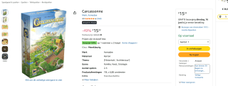 Bordspel Carcassonne voor €15,32