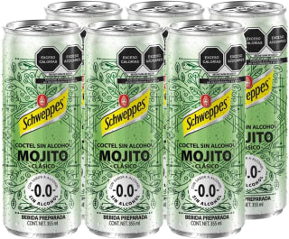 Schweppes Mocktails Mojito 355 ml (6 pack) por $78 en Amazon