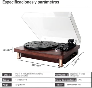 Tocadiscos automático con Bluetooth (33/45 RPM) por $729 en Amazon