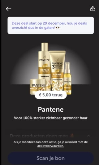 €5 cashback op Pantene bij de Etos via Tikkie