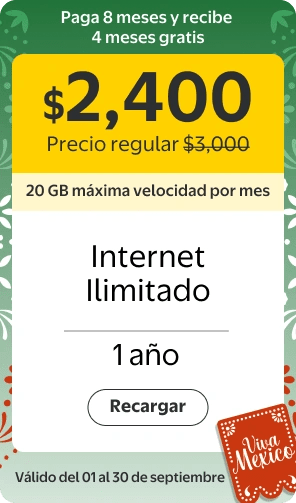 Paga 8 meses y recibe 4 meses gratis en paquetes Bait