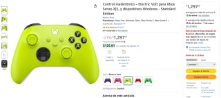 Control Electric Volt para Xbox Series X|S y Windows por $831 | Amazon