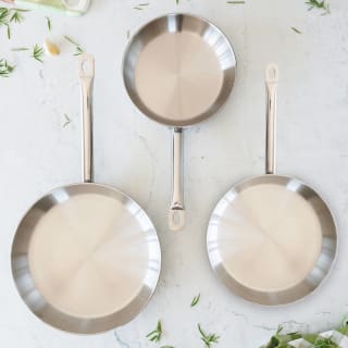 BRA 3 sartenes acero inoxidable sin antiadherente Profesional 20-24-26cm por 47.50€