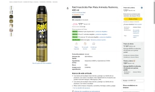 Raid Insecticida 400ml por $52 | Oferta Amazon