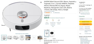 XIAOMI Robot Vacuum S20+ por $4,260 | Amazon (Santander)
