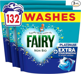 Fairy Non Bio Platinum Washing Pods 132 Pack for £27.11