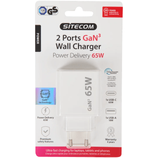 Sitecom GaN³ snellader USB-C en USB-A voor €8,95