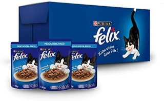 Purina Felix Adulto 24pack (85 g) sabor Pescado Blanco por $162 en Amazon