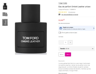 Perfume Tom Ford Ombré Leather 50ml por $3,300 | Liverpool
