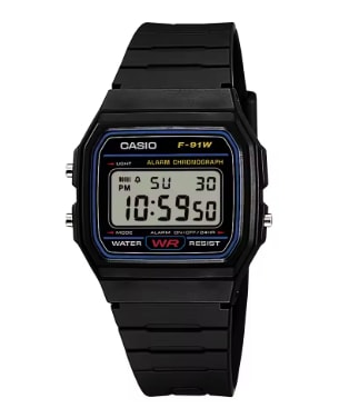 CASIO F-91W-1YER, reloj digital pulsera, negro, unisex, retro, casual por 12,92€