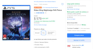 Elden Ring PS5 Fisico por $579 | Oferta Mercado Libre