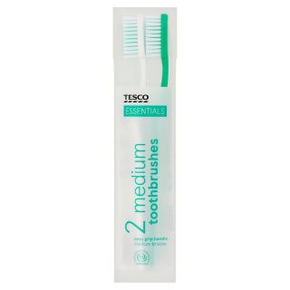 Tesco Essentials Toothbrushes 2 Pack for £0.25 at Tesco