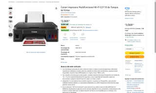 Impresora Canon G3110 por $2,916 | Oferta Amazon