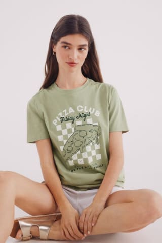 Camiseta "Pizza club" para Mujer Springfield por 3.99€