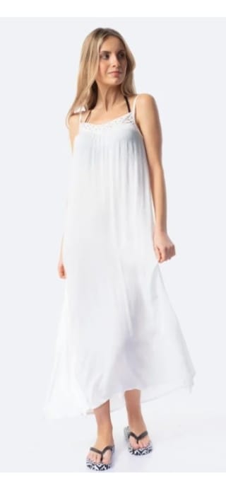 Vestido de viscosa con tirantes y encaje delantero de mujer TEX por 9.99€.