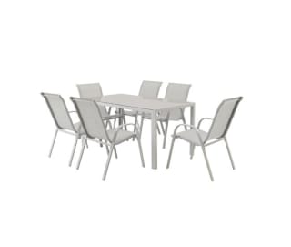 Set de jardín LORCA con mesa rectangular y 6 sillas por 119.20€