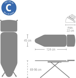 Brabantia Strijkplank C met stoomunithouder (124 x 45 cm) voor €79,99 bij Bol
