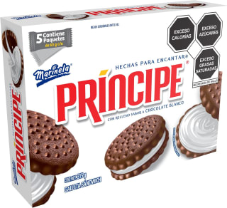 Marinela Galletas Príncipe (315g, 5 paquetes) por $28 en Amazon