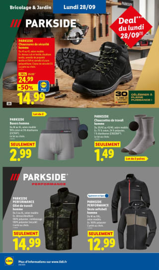 Chaussures de sécurité Parkside à 14,99€ chez Lidl