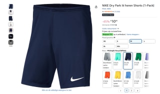 NIKE Dry Park III Navy heren shorts voor €10,99 bij Amazon