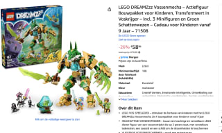 LEGO DREAMZzz 71508 Vossenmecha voor €57,99 bij Amazon