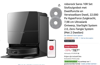 Roborock Saros 10R Set Robotstofzuiger met Dweilfunctie 22.000 Pa en Auto-Leegstation