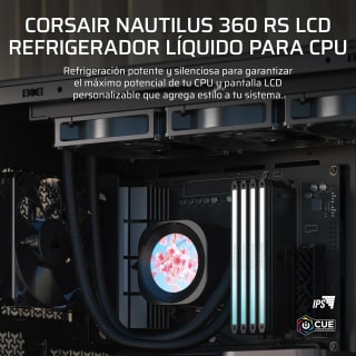 CORSAIR NAUTILUS 360 RS LCD 360mm AIO por $2,276.16 en Amazon