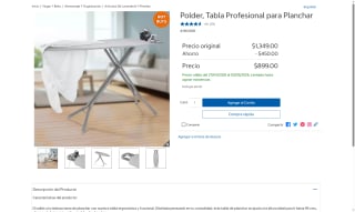 Tabla de planchar profesional 124cm por $899 | Oferta Costco